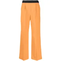 msgm pantalon ample à taille à logo - orange