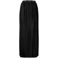 armani exchange jupe plissée à bande logo - noir