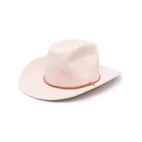 van palma chapeau d'inspiration western à fini feutré - rose