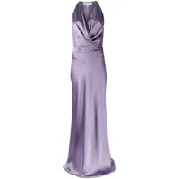 michelle mason robe drapée à dos-nu - violet