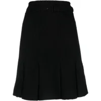 patou jupe trapèze à taille ceinturée - noir