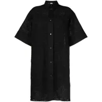 karl lagerfeld robe-chemise à broderie anglaise - noir