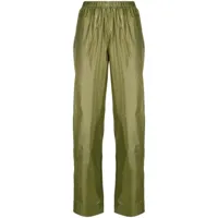 ganni pantalon droit à logo imprimé - vert