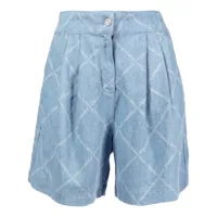 karl lagerfeld short en jean à logo imprimé - bleu