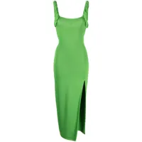rachel gilbert robe mi-longue à encolure carrée - vert