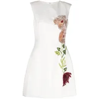 rachel gilbert robe courte à broderies - blanc