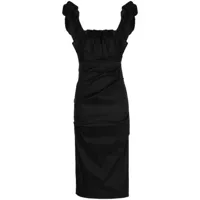 rachel gilbert robe drapée kalina à design sans manches - noir