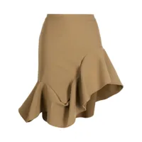 jnby jupe mi-longue à design asymétrique - marron