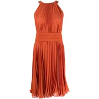 max mara robe plissée à design sans manches - orange