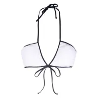 polo ralph lauren haut de bikini à bords contrastants - blanc