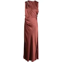 rachel gilbert robe longue xandra à fini satiné - rose