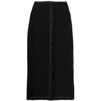 low classic jupe mi-longue à taille nouée - noir