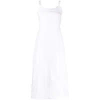 low classic robe longue à coupe évasée - blanc