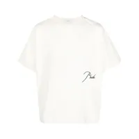 rhude t-shirt en coton à logo imprimé - blanc
