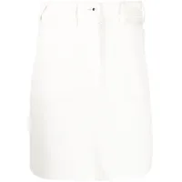 kenzo minijupe en jean à patch logo - blanc