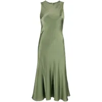 cynthia rowley robe longue évasée à design sans manches - vert