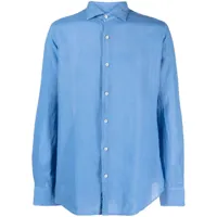 fedeli chemise en lin à manches longues - bleu