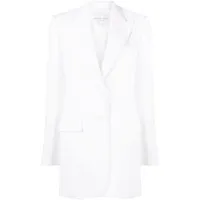 michael kors collection blazer ample sablé boyfriend à simple boutonnage - blanc