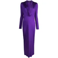 versace robe longue à col bénitier - violet