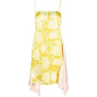 dsquared2 robe drapée à fleurs imprimées - jaune