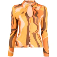 rejina pyo chemise lowry à imprimé abstrait - orange