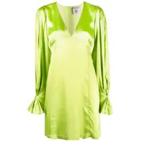 semicouture robe courte à manches plissées - vert