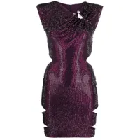 philipp plein robe courte à ornements en cristal - violet