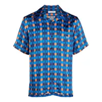 wales bonner chemise highlife à imprimé géométrique - bleu