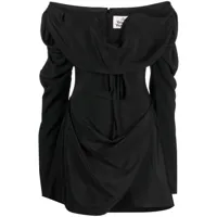 vivienne westwood robe-corset courte à manches longues - noir