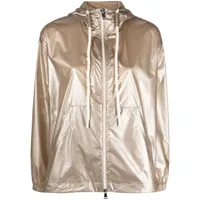 moncler veste zippée à capuche - or