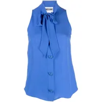 moschino chemise à col lavallière - bleu