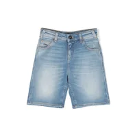 emporio armani kids short en jean à plaque logo - bleu