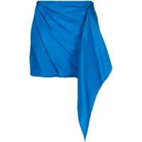 gauge81 minijupe en soie à design drapé - bleu