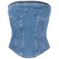 magda butrym corset en jean - bleu