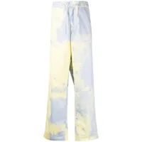 oamc pantalon droit à effet taches de peinture - jaune