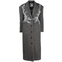 y/project manteau whisker en laine à chevrons - gris