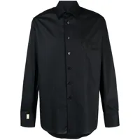 billionaire chemise en coton à logo brodé - noir