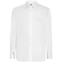 billionaire chemise en coton à logo brodé - blanc