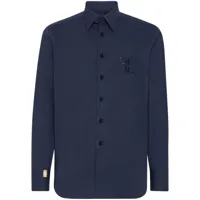 billionaire chemise en coton à logo brodé - bleu