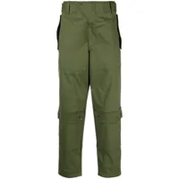 moschino pantalon droit en coton à design multi-poches - vert