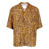 moschino chemise à imprimé léopard - marron