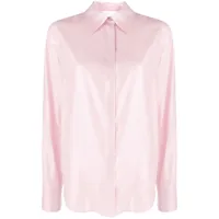 genny chemise à finis satinés contrastants - rose