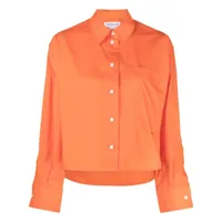 victoria beckham chemise crop à boutonnière - orange