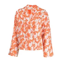 odeeh veste à imprimé palmier - orange