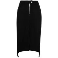 courrèges jupe en jean zippé à design asymétrique - noir