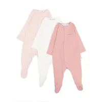 bonpoint lot de trois pyjama cosima en coton - rose