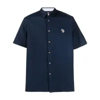 ps paul smith t-shirt en coton biologique à patch logo - bleu