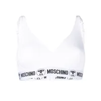 moschino soutien-gorge à bande logo - blanc
