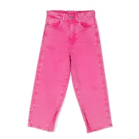 mm6 maison margiela kids jean ample à patch logo - rose