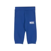 diesel kids pantalon de jogging en coton à logo imprimé - bleu
